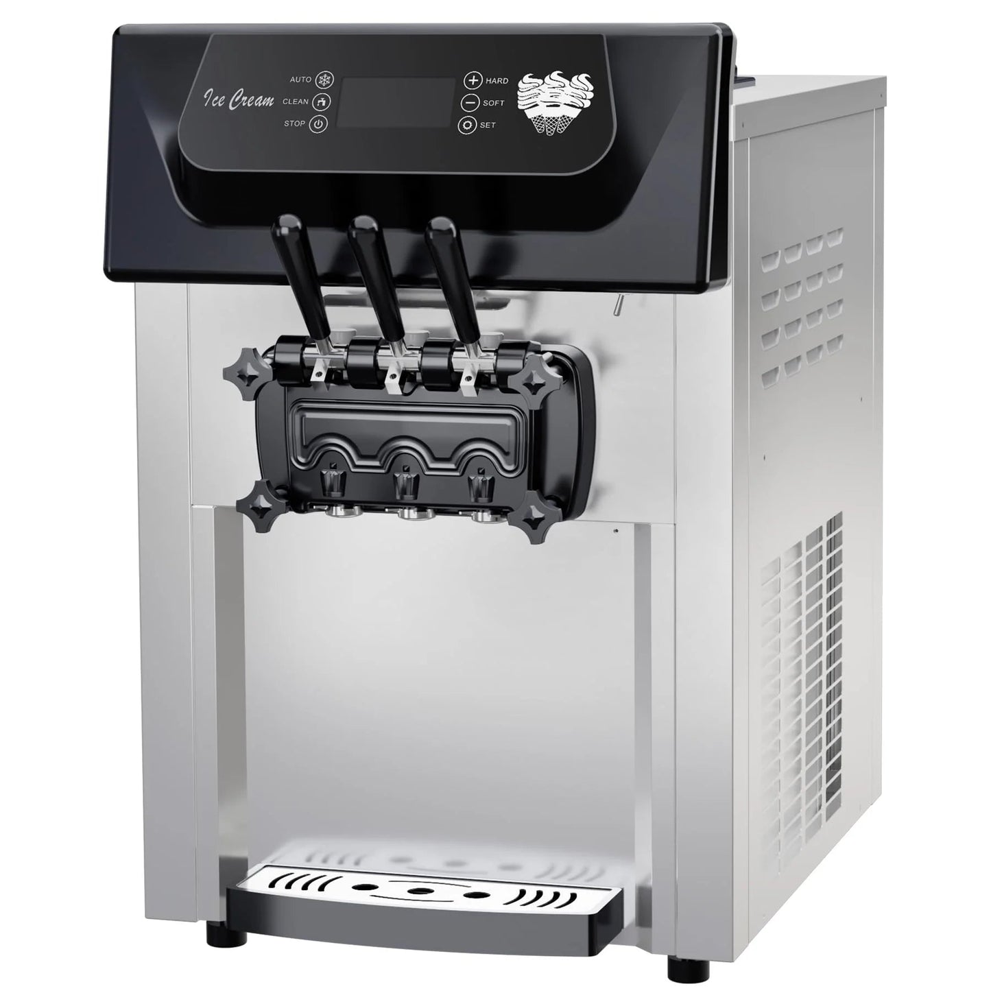 Garvee 2200W Commercial Ice Cream Machine, 3 Flavor Soft Serve Ice Cream Machine, 5.3-7.4 Gal/Hr, with LCD Touch Screen, Automatic Cleaning, High Productivity for Home Snack Bar & Restaurants