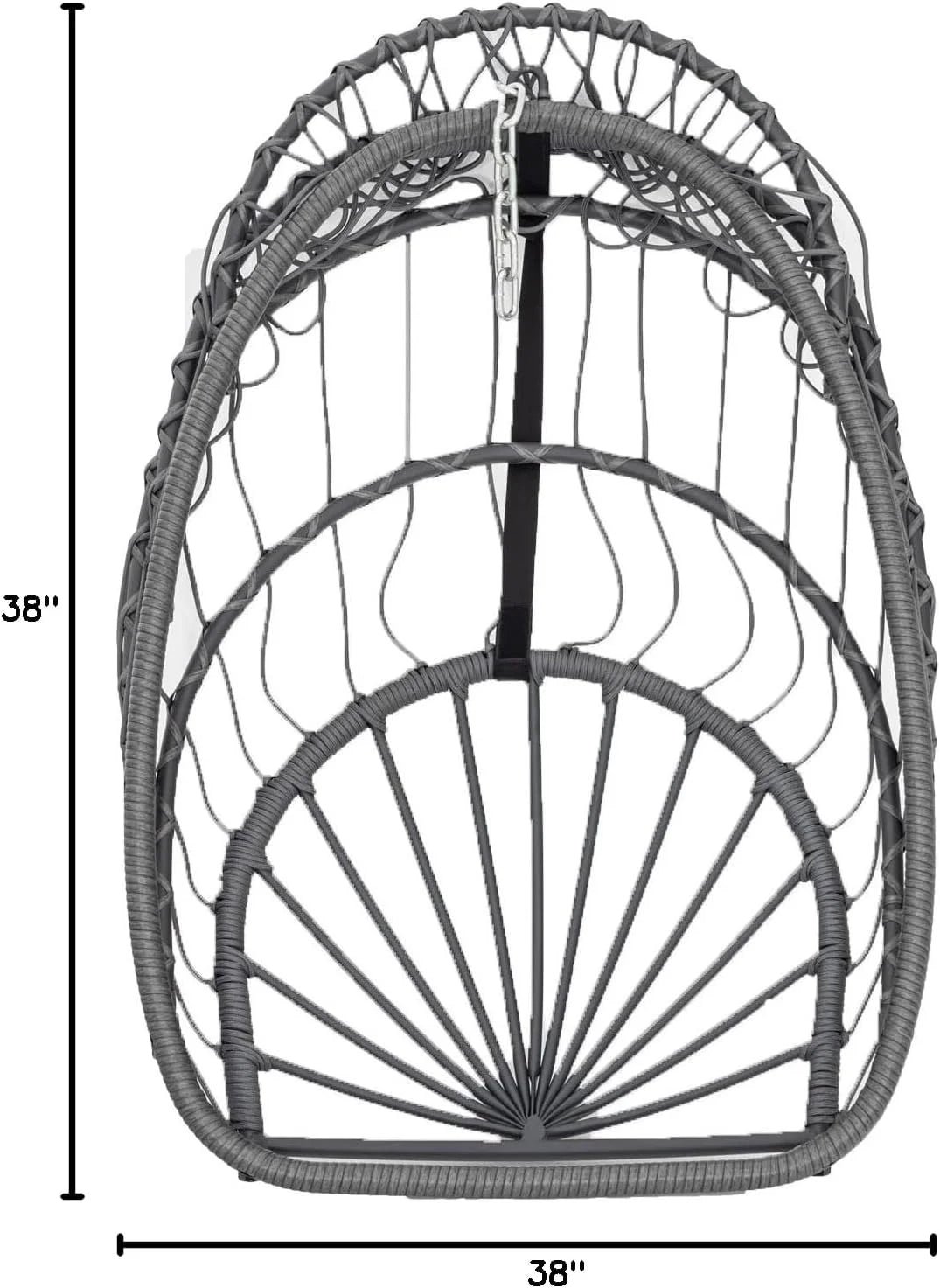 Yechen Indoor Outdoor Egg Hanging Chair with Stand, Patio Wicker Swing Egg Chair Indoor Swinging Chair Outdoor Hammock Egg Chair 350lbs Capacity for Patio Bedroom Balcony, Charcoal Grey (EG-001)