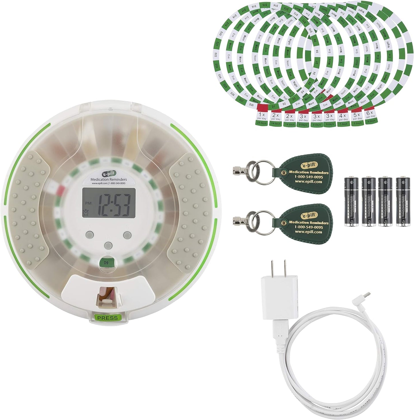 e-Pill Voice - Locked Automatic Pill Dispenser - Reminds with a Friendly Voice