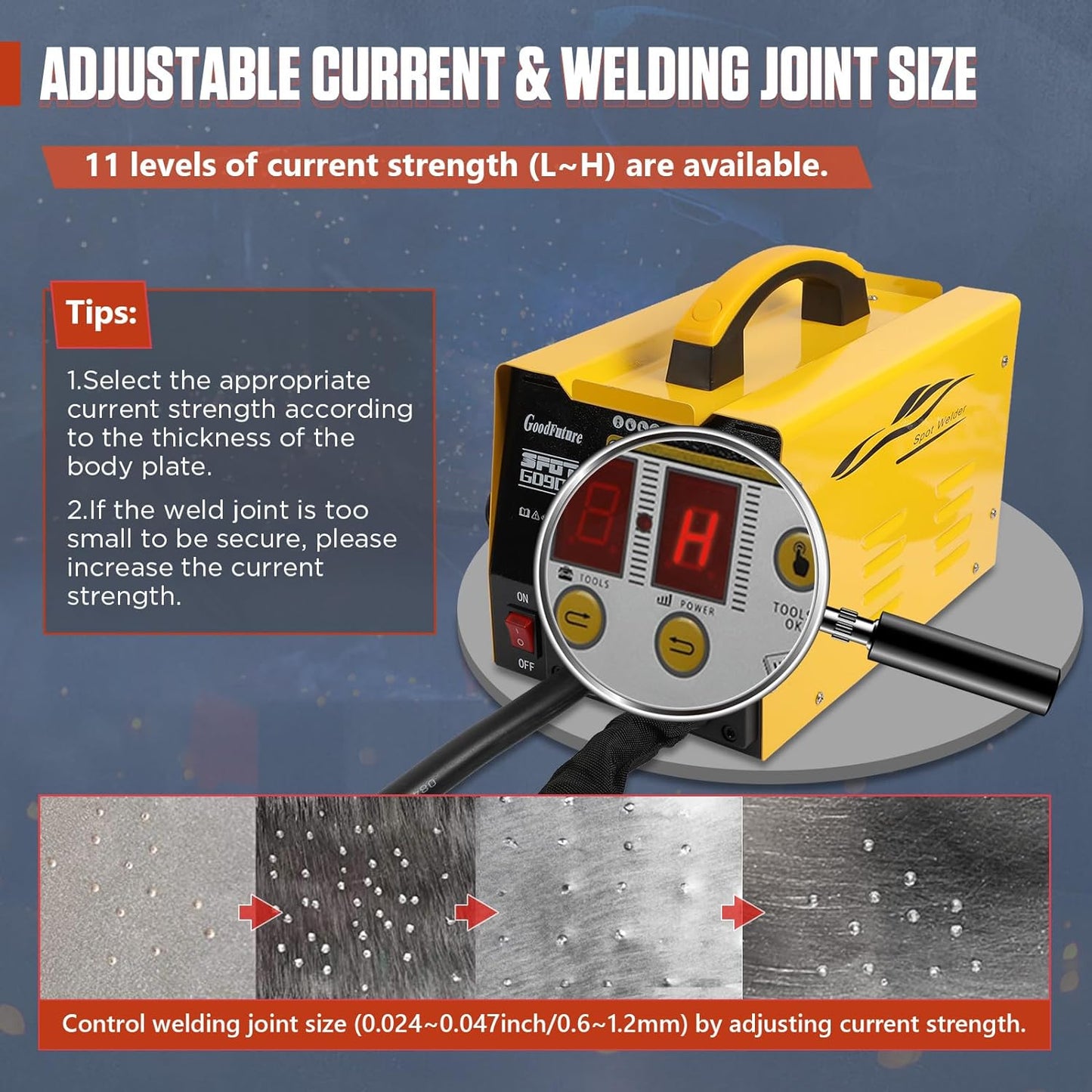 Vehicle Panel Spot Puller Dent Spotter 110V, 3500A Spot Dent Puller Welder, 3KW Car Body Stud Welding Machine Multispot Bonnet Door Repair Tool Kit