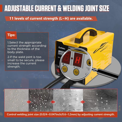 Vehicle Panel Spot Puller Dent Spotter 110V, 3500A Spot Dent Puller Welder, 3KW Car Body Stud Welding Machine Multispot Bonnet Door Repair Tool Kit