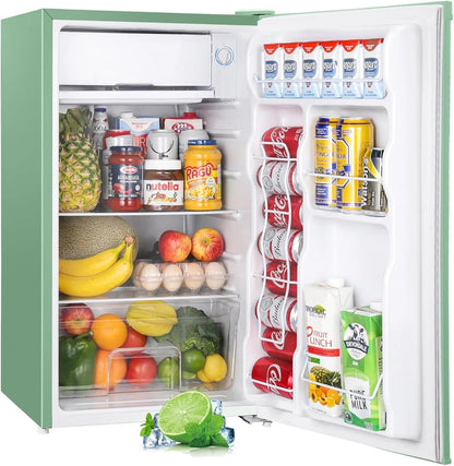Upstreman 3.2 Cu.Ft Mini Fridge with Freezer – Single Door Compact Refrigerator for Dorm, Bedroom, or Office – Adjustable Thermostat, Black (BR321)