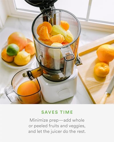 Nama J2 Cold Press Juicer – Self Feeding for Hands Free Operation with Wide Mouth Hopper for Whole Recipe Loading, Zero Waste Masticating Juicer For More Juice, Less Pulp – Easy Cleanup & Assembly: Home & Kitchen