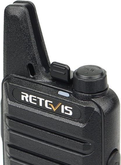 Talkies Mini, Rechargeable Two Way Radio Long Range, 2 Way Radio Small, Portable VOX, for Business Commercial Work School Church Restaurant (20 Pack,Black)
