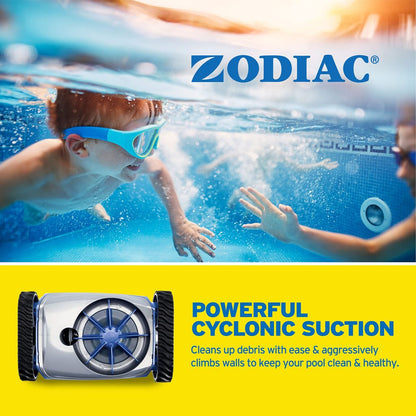 Zodiac MX6 Elite Automatic Suction Pool Cleaner for In-ground Pools, Energy-Efficient, Wall Climbing, Cyclonic Turbine
