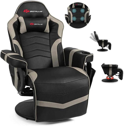 Pu Leather Massage Gaming Chair Ergonomic High Back Racing Style Gaming Recliner With Adjustable Backrest Amp Footrest Cup Holder Side Pouch - Comfortable And Ergonomic Design