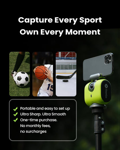 Chameleon AI 4K Sports Camera, Soccer & Basketball Tracking, No Subscription