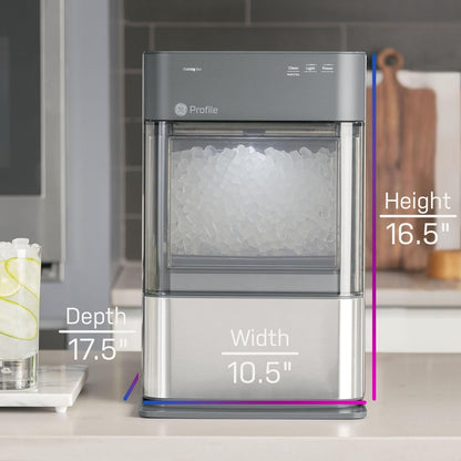 Countertop Nugget Ice Maker with Side Tank | Ice Machine with WiFi Connectivity | Smart Home Kitchen Essentials | Stainless Steel