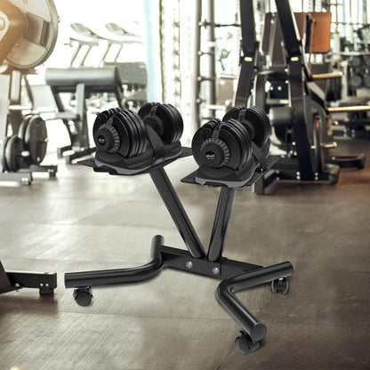 Dumbbell Stand Fitness Dial Dumbbell Rack with Adjustable Belt for Home Gym Set