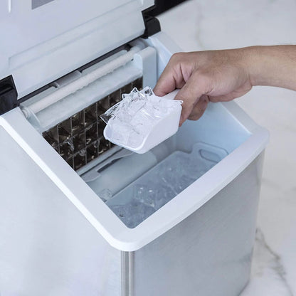 NewAir Clear Ice Cube Maker Machine 40 lbs. of Ice in 24 Hours, Portable Design in Stainless Steel