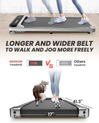 Walking Pad, Under Desk Treadmill with Incline for Home Office 2.5HP Portable Walking Treadmill with 280 Lbs Weight Capacity Walking Machine, Remote Control, LED Display