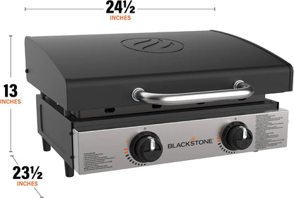 Blackstone 1666 22” Tabletop Griddle with Stainless Steel Faceplate, Powder Coated Steel, Black