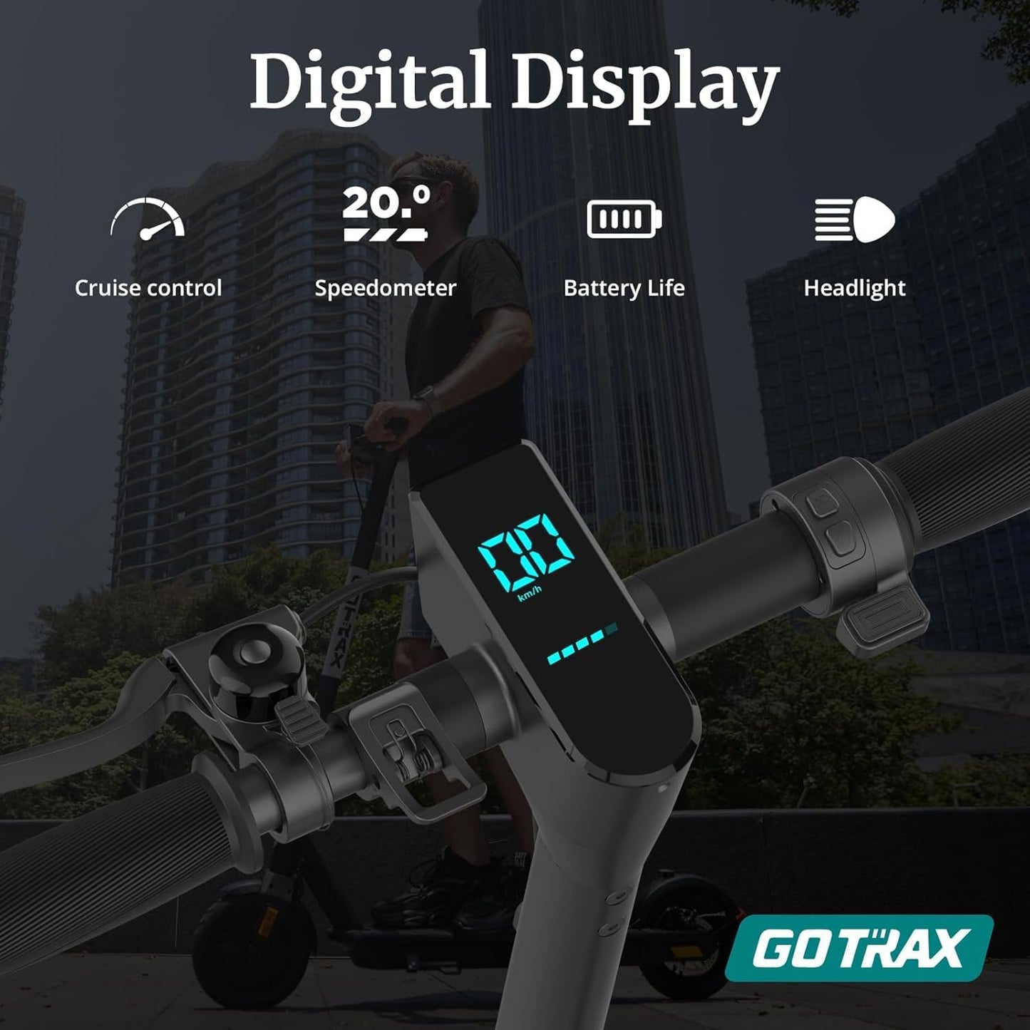Adult Electric Scooter, 8.5 Inch Pneumatic Tires, Max Range 14/18 Miles, Max Speed 15.5/18 MPH, Powered by 300 Watt Motor, with Cruise Control Adult Folding Electric Scooter