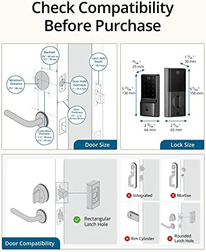eufy Security Smart Lock C210, 5-in-1 Keyless Entry Door Lock, Built-in WiFi Deadbolt