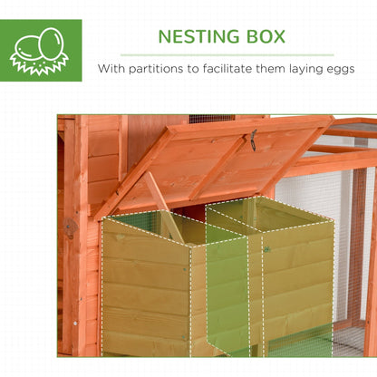 PawHut Large Chicken Coop Run Cage Duck Hen Chook House Poultry