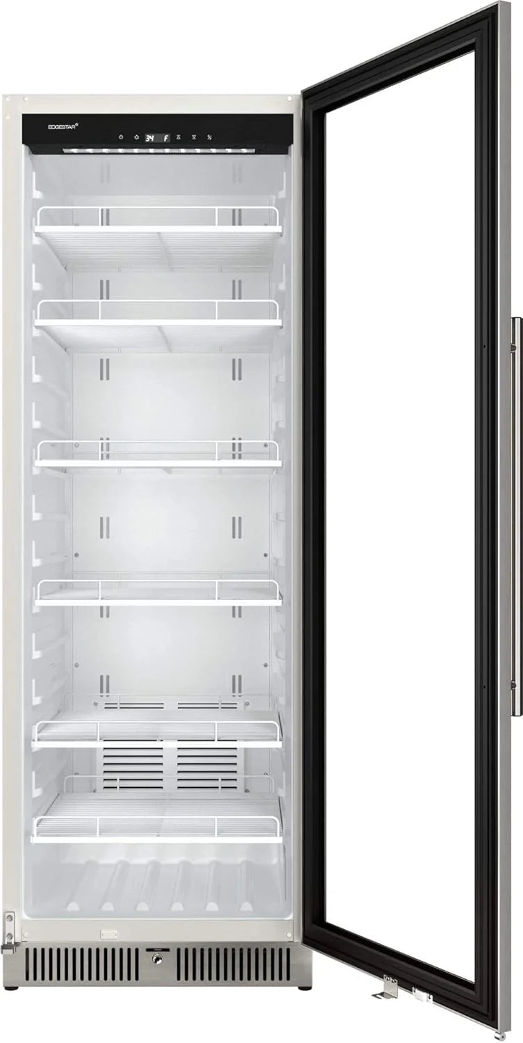 EdgeStar VBM101 22" Wide 10.1 Cu. Ft. Commercial Beverage Merchandiser – Stainless Steel, Temp Alarm, Reversible Door