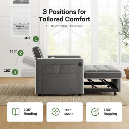 Sofa Bed 3-in-1 Convertible Sleeper Sofa