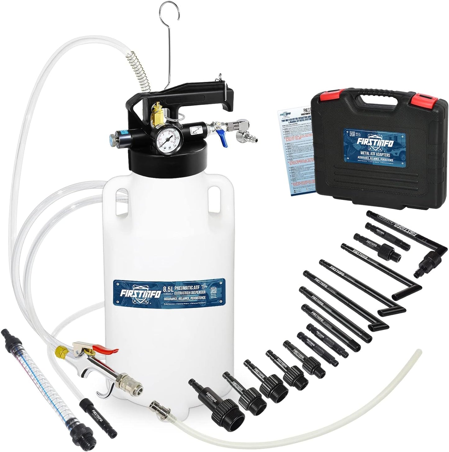 Patented 10L Automatic Transmission Fluid Pump ATF Refill System Dispenser Extractor with 21 Pcs ATF Filler Adapters&Refilling Funnel + Drainer and Refill Kit