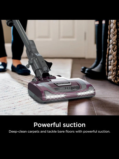 Shark HV322 Rocket Deluxe Pro Corded Stick Vacuum with LED Headlights, XL Dust Cup, Lightweight, Perfect for Pet Hair Pickup, Converts to a Hand Vacuum, with Pet Attachments, Bordeaux/Silver