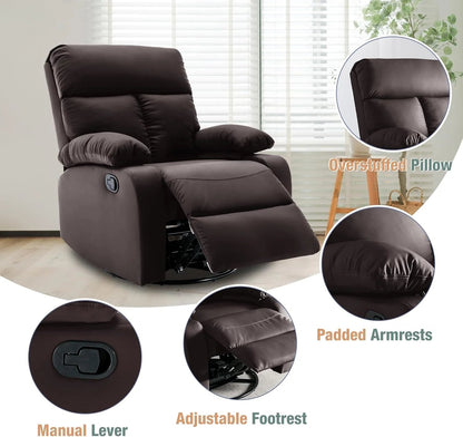 Small Swivel Rocker Recliner Chair for Compact Spaces