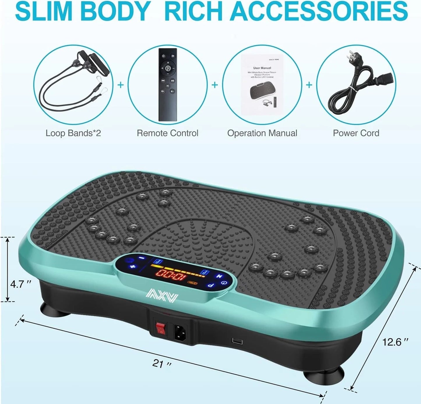 Vibration Plate Fitness Platform Exercise Machine Vibrating Lymphatic Drainage Shaking Full Body Shaker Workout Vibrate Stand Shake Board Sport Gym for Weight Loss Fat Burner for Women Men