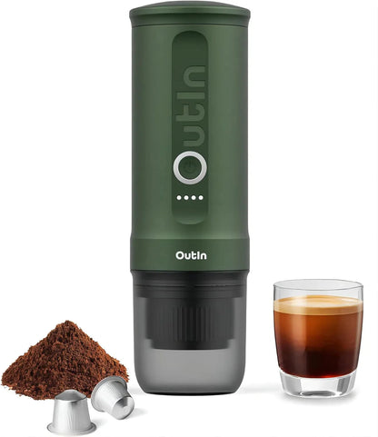 Nano Portable Electric Espresso Machine, Travel Coffee Maker for Camping, Car Coffee Maker Self-Heating with USB-C, With Ground Coffee & NS Capsule for RV, Hiking, Office