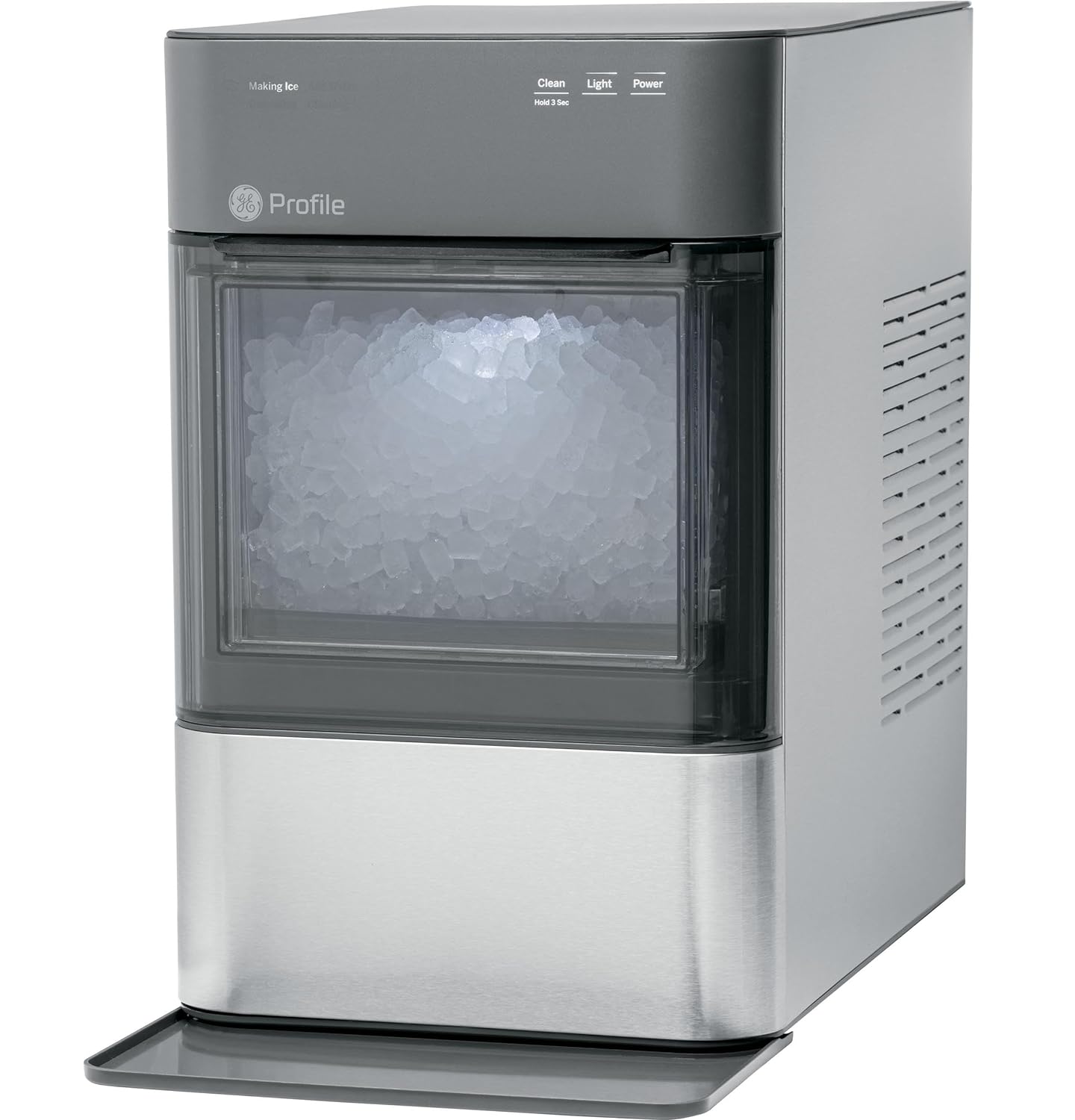 Countertop Nugget Ice Maker with Side Tank | Ice Machine with WiFi Connectivity | Smart Home Kitchen Essentials | Stainless Steel