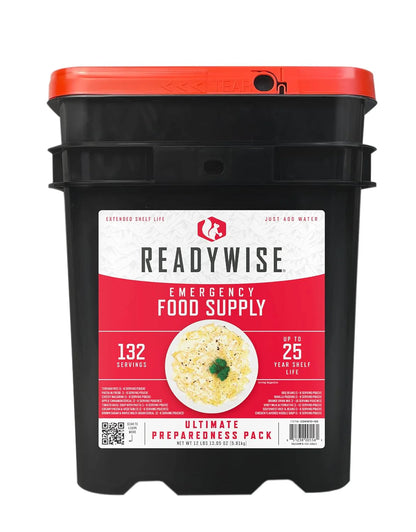 READYWISE - Chicken, Beef, Pork & Rice Emergency Food Supply Bucket, Premade, Freeze-Dried Survival Meals, 25-Year Shelf Life, Camping & Hiking Essentials, Long Term Meal & Food Supplies, 48 Meat & 40 Rice Servings