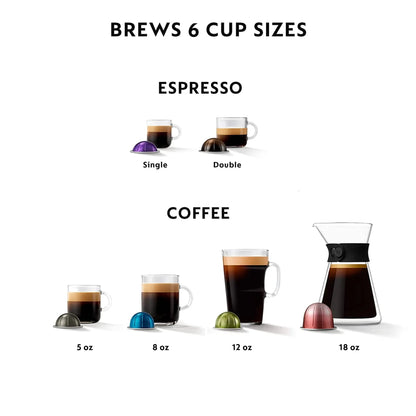 Nespresso Vertuo Creatista Coffee Maker, Brushed Stainless Steel, 2L Capacity, Milk Frother, 6 Sizes, Quick Heat-Up, Compatible with Vertuo Capsules