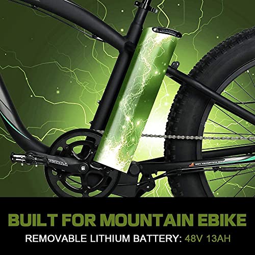 750W Electric Bike 26  Fat Tire Adult Electric Bicycles 48V 13AH Removable Lithium Battery Ebike with Suspension Fork Aluminium Frame Beach Snow Mountain E-Bike for Adults