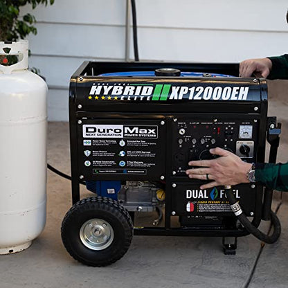 DuroMax XP12000EH Dual Fuel Generator – 12,000W Gas/Propane, 457cc 4-Stroke Engine, EPA/CARB Compliant