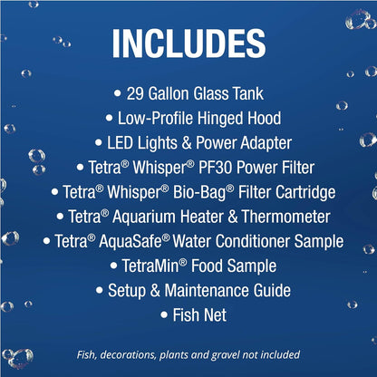 Complete LED Aquarium 55 Gallons, Includes LED Lighting, Filtration, Heater and Accessories