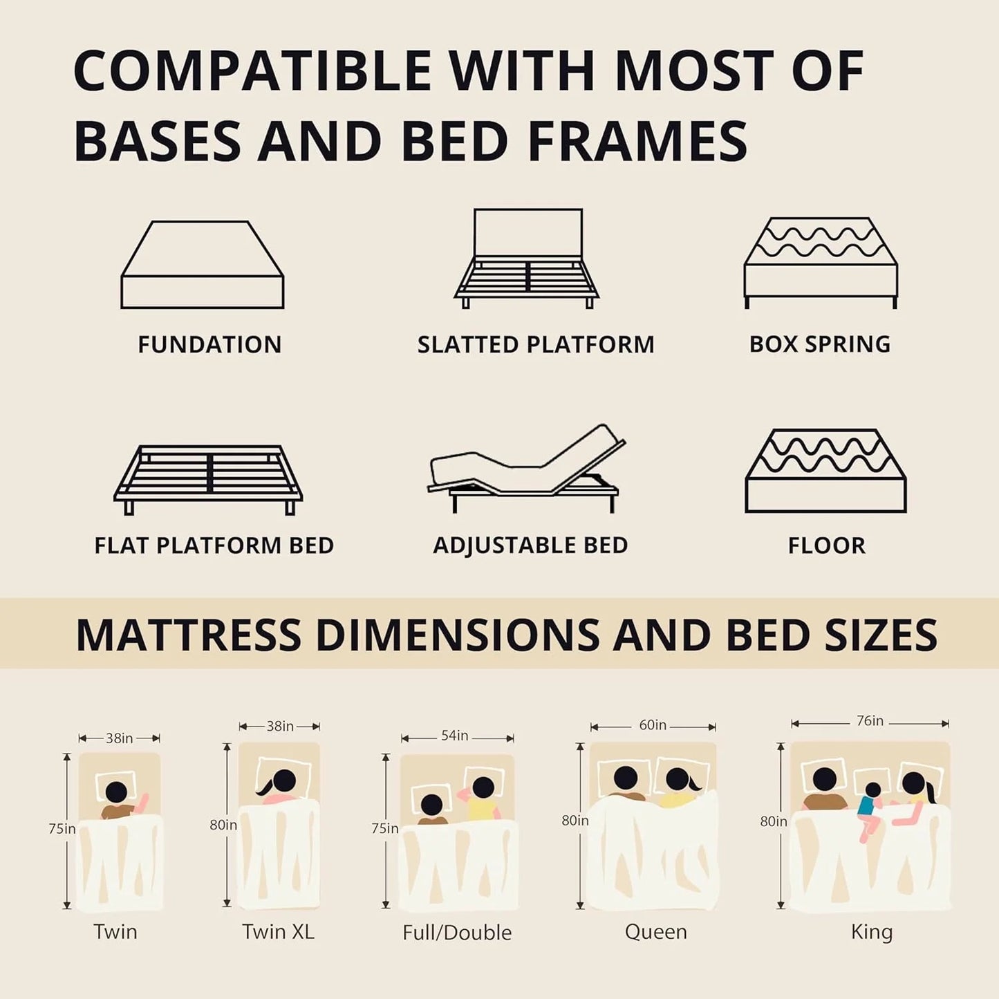 EGOHOME 14 Inch King Size Memory Foam Mattress for Back Pain, Cooling Gel Mattress Bed in a Box, Made in USA, CertiPUR-US Certified, Therapeutic Medium Mattress, 76x80x14 Black