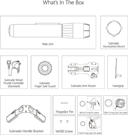 Subnado Twin Engine Handle Bracket+ Subnado Underwater Scooter 2 Packs with 2 handgrips, 2 Arm Mount Kits, 2 Accessories Mount Rings