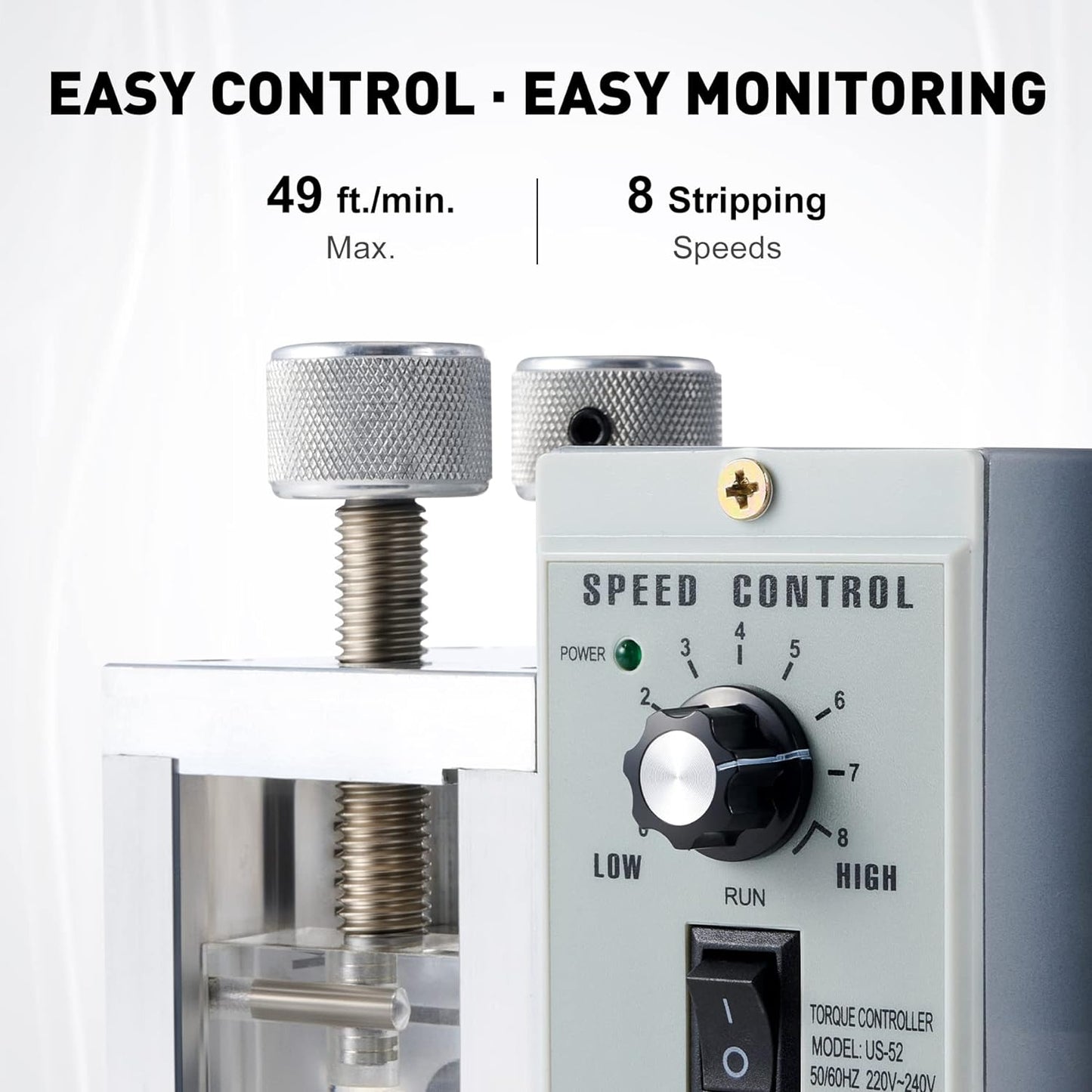 Speed Adjustable Wire Stripper, Automatic Cable Stripping Machine for 0.04"-1.2" Copper Wires, Electric Scrap Cable Stripper Tool for 11/0-18 AWG Wires, Cable Jacket Remover for Recycling