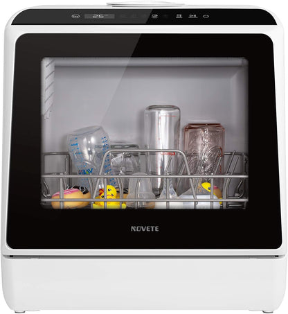 Portable Countertop Dishwashers, Compact Dishwashers with 5 L Built-in Water Tank & Inlet Hose, 5 Washing Programs, Baby Care, Air-Dry Function and LED Light for Small Apartments