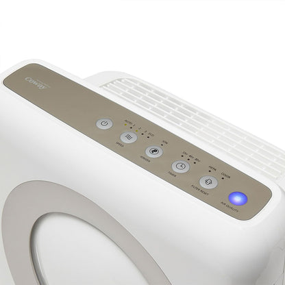 True HEPA Purifier with Air Quality Monitoring, Auto, Timer, Filter Indicator, and Eco Mode, 16.8 x 18.3 x 9.7, White