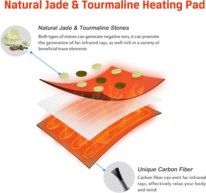 UTK Heating Pad for Neck and Shoulders,Natural Jade Tourmaline,Upgrade Size to Cover More Areas of Neck,Shoulder,Shoulder Blade and Back(23''x 24'')|Gift for Dad