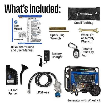 Westinghouse Outdoor Power Equipment 12500 Peak Watt Dual Fuel Home Backup Portable Generator
