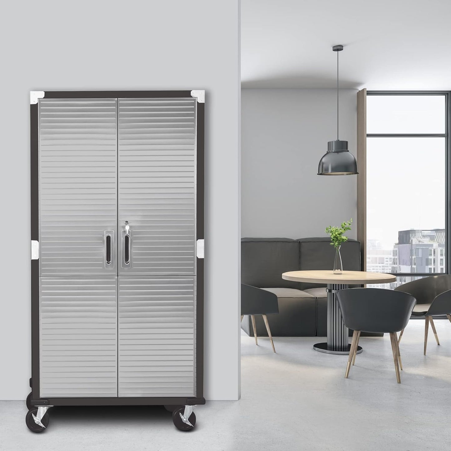 Seville Classics UltraHD Steel Storage Cabinet, 36"W x 18"D x 72"H