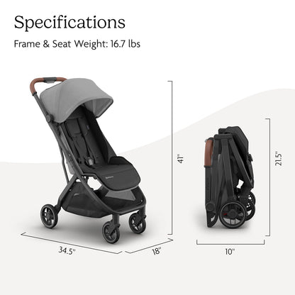 UPPAbaby Minu V3 Travel Stroller, Lightweight, Greyson