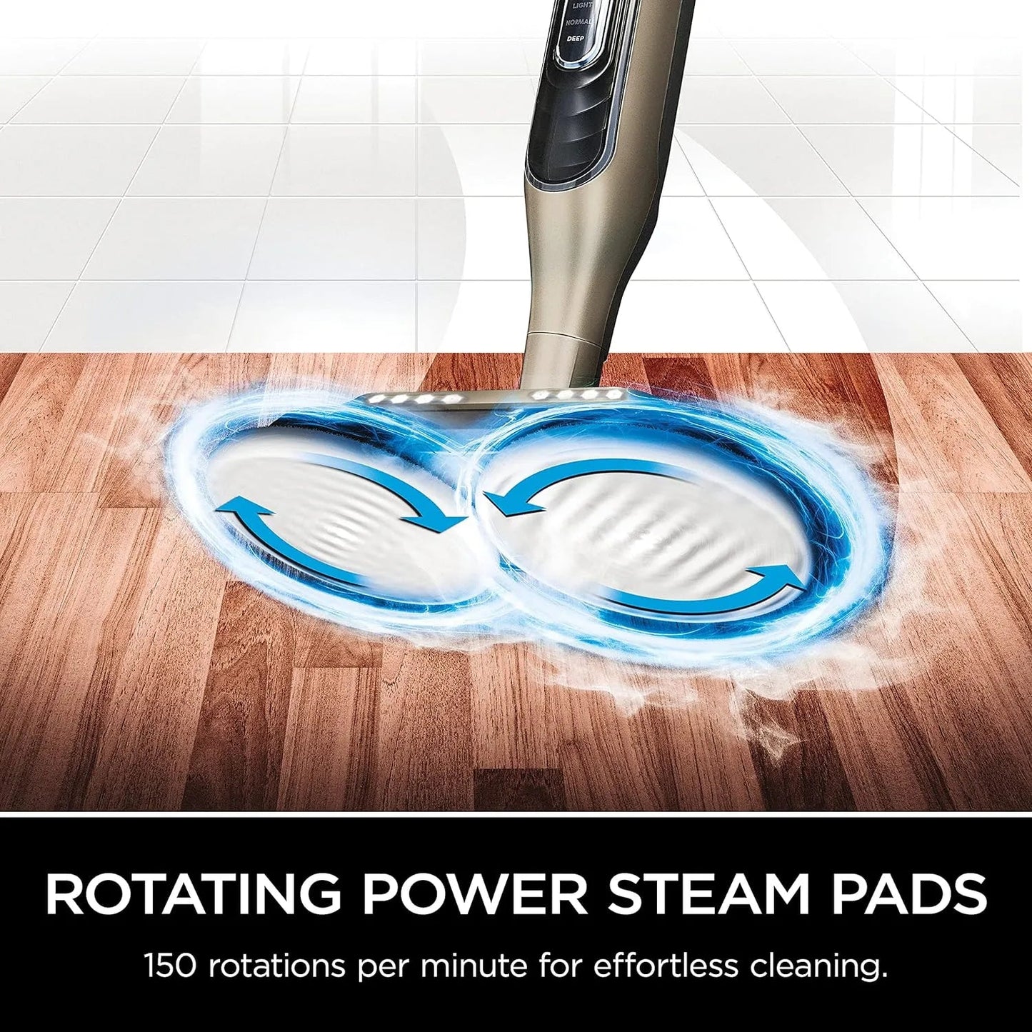 Shark Steam & Scrub Mop, Gold – 3 Steam Modes, LED Headlights, 4 Washable Pads, For Sealed Hard Floors