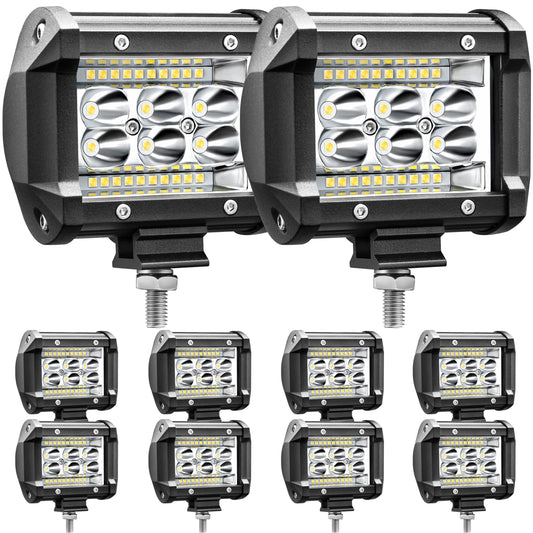 Bar, LED Light Bay 4 inch 78W 5000lm LED Truck Working Light Spotlight Car light Strip LED Light Bay 12V 24V Boat Pickup ATV UTV RV Spotlight, 10Pack