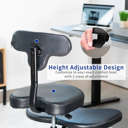 VIVO Cross-Legged Office Chair – Adjustable Height Floor Chair with Back Support for Yoga, Meditation, and ADHD (Black, CHAIR-CL02B-R)