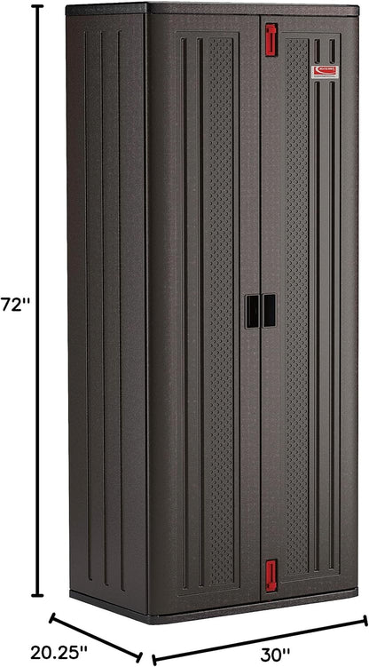 Suncast 19 Cu.Ft Resin Storage Cabinet with Lock, Black, USA Made