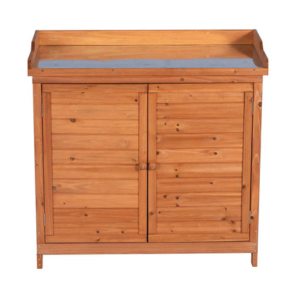 Outdoor Garden Patio Wooden Storage Cabinet Furniture Waterproof Tool Shed