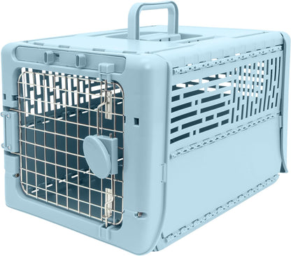 Designs Plastic Kennels Rolling Plastic Airline Approved Wire Door Travel Dog Crate, XXX-Large, Gray