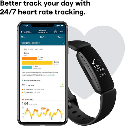 Fitness and Wellness-Tracker with Stress Management, Sleep-Tracking and 24/7 Heart Rate, One Size S L Bands Included, Lunar White/Soft Gold Stainless Steel, 1 Count