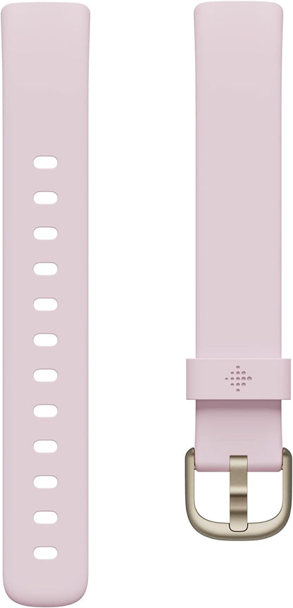 Fitness and Wellness-Tracker with Stress Management, Sleep-Tracking and 24/7 Heart Rate, One Size S L Bands Included, Lunar White/Soft Gold Stainless Steel, 1 Count