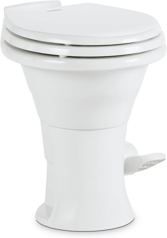 Dometic 310 RV Toilet, Oblong, PowerFlush, White